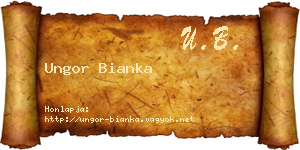 Ungor Bianka névjegykártya